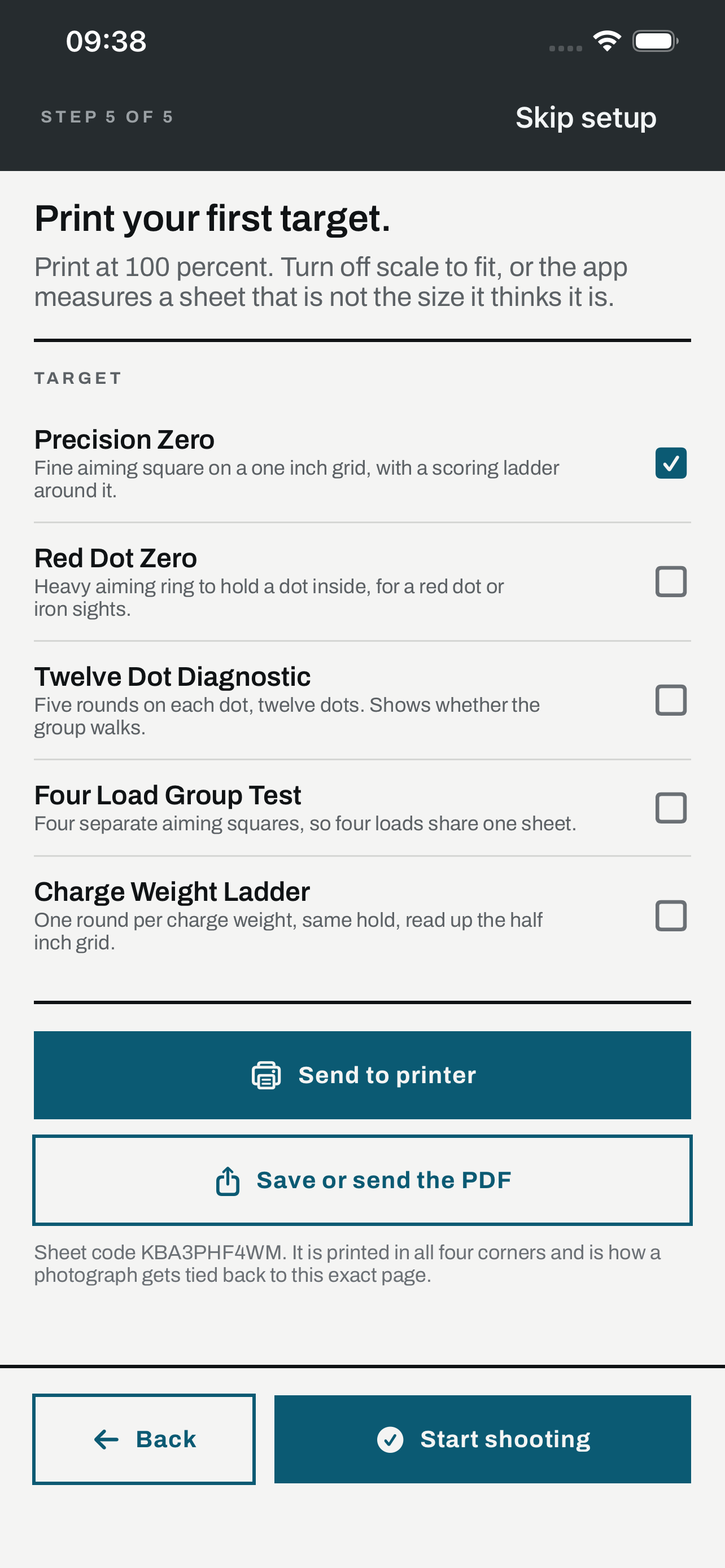 Tackdriver target library for printing precision targets from iPhone